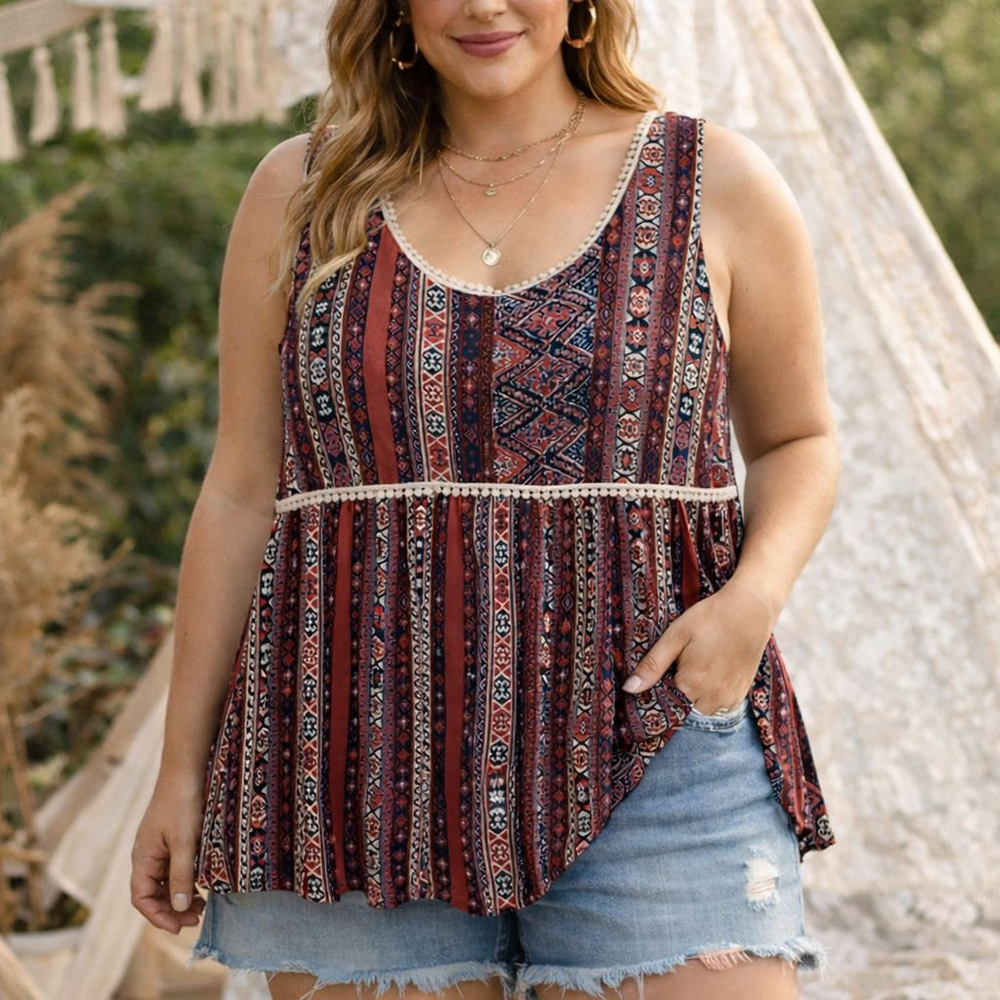 Mauve Babydoll Tank Top Boho Tribal Crochet Gypsy Whimsigoth Indie Festival 2X